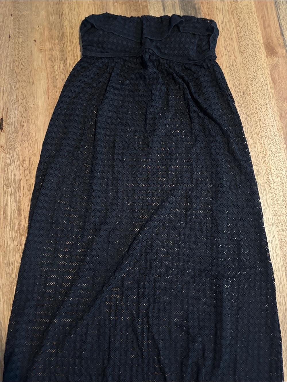 Kenneth Cole Black Strapless Textured Maxi Dress